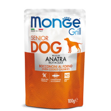 Monge (Монж) Grill Dog Grain Free Duck Senior All Breeds - Вологий беззерновий корм для собак похилого віку всіх порід з м’ясом качки 100 г