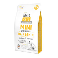 Brit Care (Бріт Кеа) Mini Grain Free Hair & Skin - Сухий беззерновий корм для довгошерстих собак дрібних порід з лососем та оселедцем 2 кг