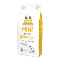 Brit Care (Бріт Кеа) Mini Grain Free Hair & Skin - Сухий беззерновий корм для довгошерстих собак дрібних порід з лососем та оселедцем 7 кг