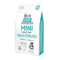 Brit Care (Брит Кеа) Grain Free Mini Light & Sterilised - Сухой беззерновой корм для стерилизованных собак мелких пород с кроликом и лососем 2 кг