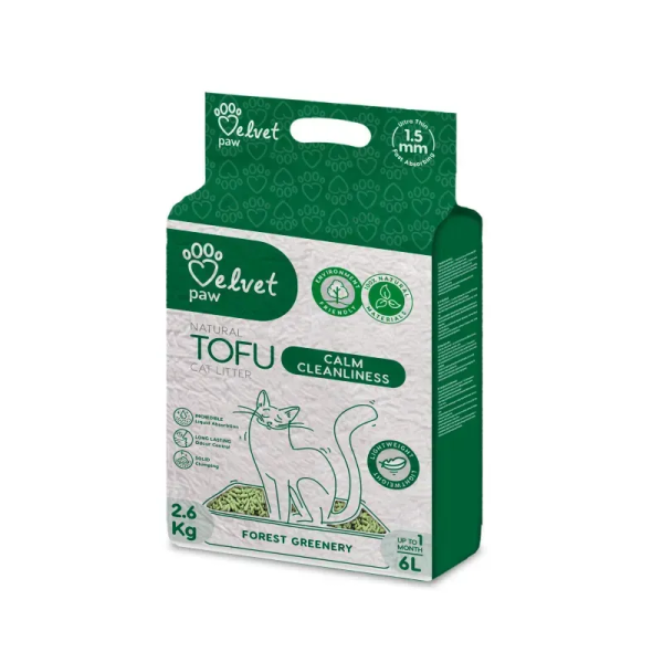 Velvet Paw Tofu (Велвет Пав Тофу) - Наполнитель для кошек «Успокаивающая чистота» с эссенцией весенних цветов 6 л