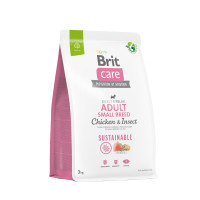 Brit Care (Брит Кеа) Sustainable Adult Small Breed - Сухой корм для собак мелких пород с курицей и насекомыми 3 кг