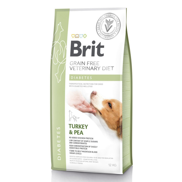 Brit (Брит) GF Veterinary Diet Dog Diabetes - Сухой лечебный корм для собак при диабете с индейкой 12 кг