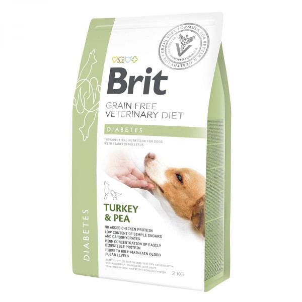 Brit (Брит) GF Veterinary Diet Dog Diabetes - Сухой лечебный корм для собак при диабете с индейкой 2 кг