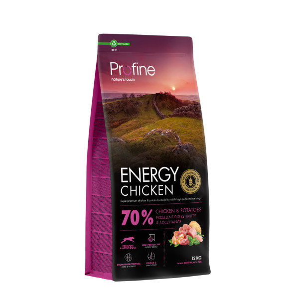 Profine (Профайн) Energy With Chicken - Сухой корм для активных собак всех пород, с курицей и картофелем 12 кг