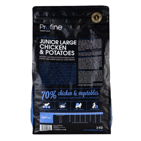Profine (Профайн) Junior Large Breed With Chicken - Сухой корм для щенков и юниоров больших пород с курицей и картофелем 3 кг