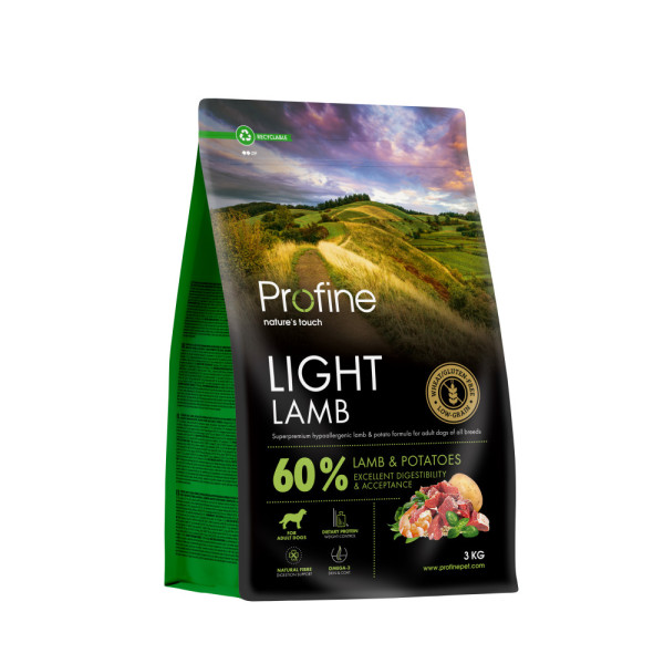 Profine (Профайн) Light With Lamb - Сухой корм для собак с избыточным весом с ягнятиной и картофелем 3 кг