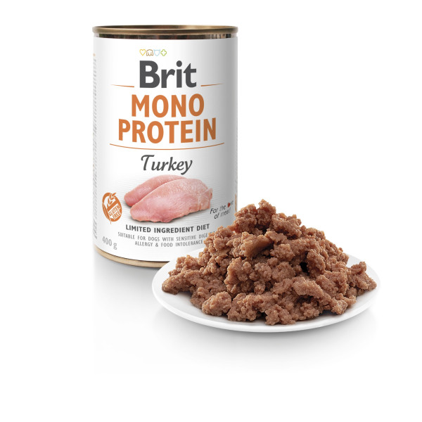 Brit Mono Protein Turkey - Консерви для собак усіх порід з індичкою 0.4 кг