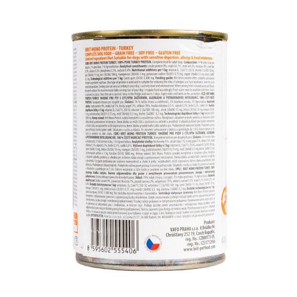 Brit Mono Protein Turkey - Консерви для собак усіх порід з індичкою 0.4 кг
