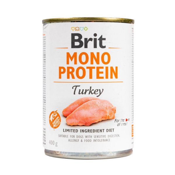 Brit Mono Protein Turkey - Консерви для собак усіх порід з індичкою 0.4 кг
