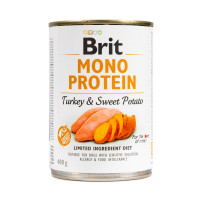 Brit Mono Protein Turkey & Sweet Potato - Консервы для собак всех пород с индейкой и бататом 0.4 кг