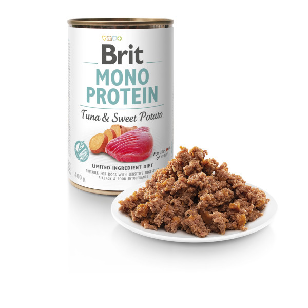 Brit Mono Protein Tuna & Sweet Potato - Консерви для собак усіх порід з тунцем та бататом 0.4 кг