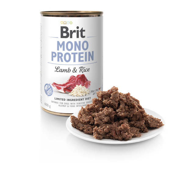 Brit Mono Protein Lamb & Rice - Консерви для собак усіх порід з ягням та рисом 0.4 кг