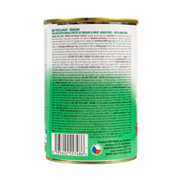 Brit Pate & Meat Venison/Chicken - Консерви для собак усіх порід з оленіною та куркою 0.4 кг