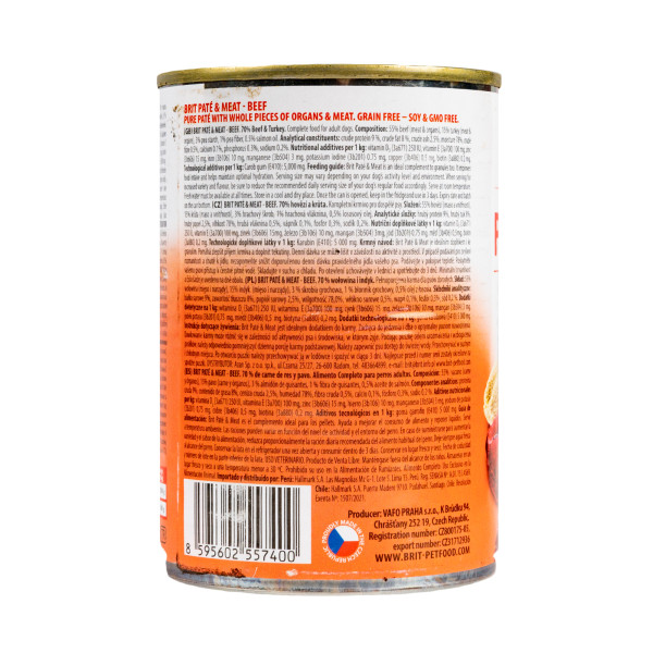 Brit Pate & Meat Beef/Turkey - Консервы для собак всех пород с говядиной и индейкой 0.4 кг