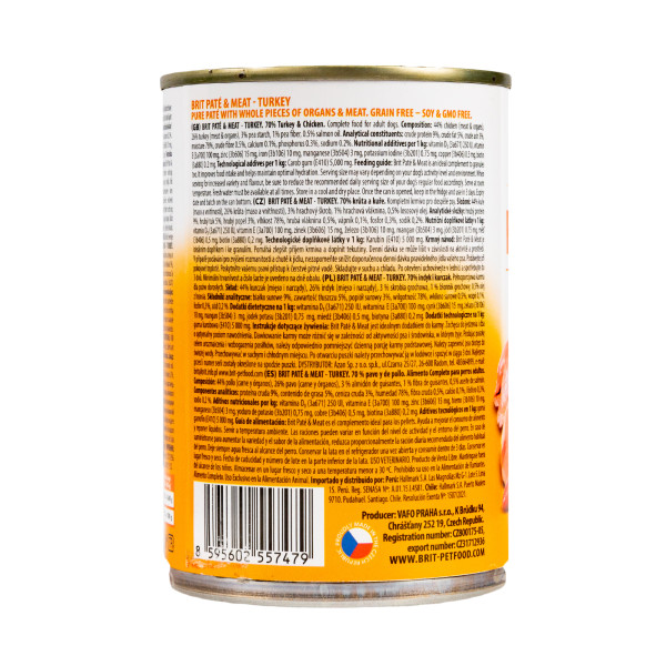 Brit Pate & Meat Turkey/Chicken - Консерви для собак усіх порід з індичкою та куркою 0.4 кг