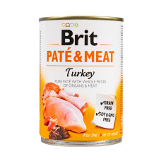 Brit Pate & Meat Turkey/Chicken - Консерви для собак усіх порід з індичкою та куркою 0.4 кг