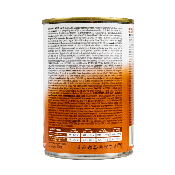 Brit Pate & Meat Rabbit/Chicken - Консерви для собак усіх порід з кроликом та куркою 0.4 кг