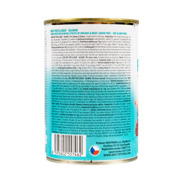 Brit Pate & Meat Salmon/Chicken - Консерви для собак усіх порід з лососем та куркою 0.4 кг