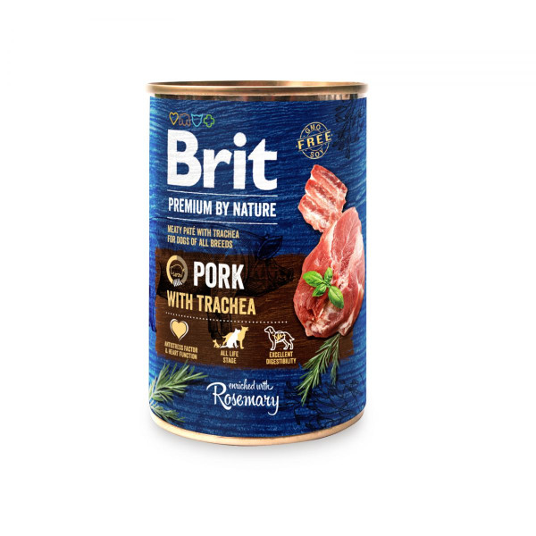 Brit Premium by Nature Pork & Trachea - Консерви для собак зі свининою та трахеєю 0.4 кг