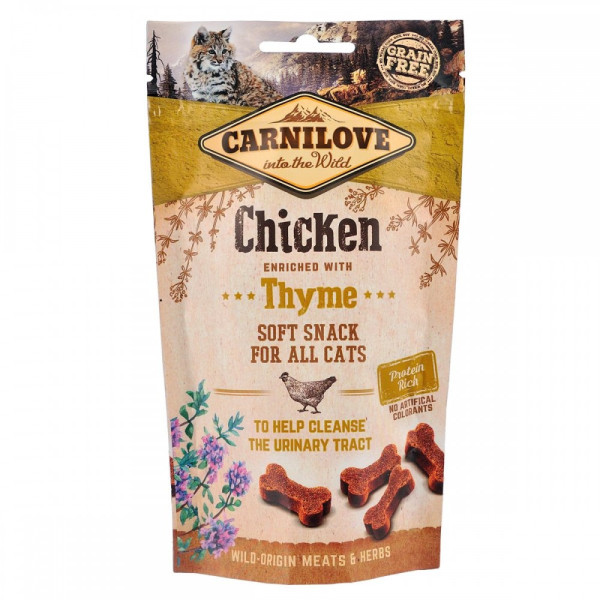 Carnilove (Карнилав) Cat Semi Moist Snack Chicken with Thyme - Лакомства курица и тимьян для очищения мочевыводящих путей для котов 0.05 кг