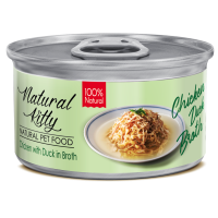 Natural Kitty (Нейчерал Китти) Broth Series Cat Grain Free Chicken & Duck Adult - Влажный беззерновой корм для взрослых котов бульон с мясом курицы и утки 80 г