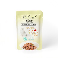 Natural Kitty (Нейчерал Китти) Cat Tuna, Chicken & Duck Chunk in Gravy Pouches Digestion Adult - Влажный корм для взрослых котов для здорового пищеварения кусочки в соусе с мясом курицы, тунца и утки 85 г