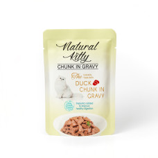 Natural Kitty (Нейчерал Китти) Chunk in Gravy Chicken Tuna with Duck - Влажный корм для кошек кусочки курицы и тунца с уткой и печенью в соусе 85 г