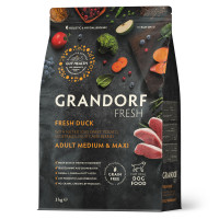 Grandorf (Грандорф) Dog Grain Free Fresh Duck & Sweet Potato Adult Medium & Maxi - Сухой беззерновой корм для взрослых собак средних и крупных пород с мясом утки и бататом 3 кг