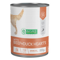 Nature’s Protection (Натур Протекшн) Dog Grain Free Beef & Duck Hearts Adult All Breeds - Влажный беззерновой корм для взрослых собак всех пород с мясом говядины и сердцами утки 800 г
