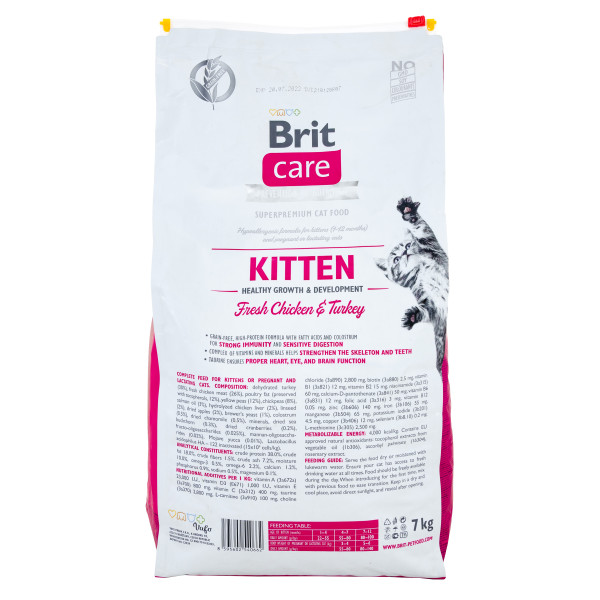 Brit Care (Бріт Кеа) Kitten HGrowth & Development - Сухий беззерновий корм для кошенят 7 кг