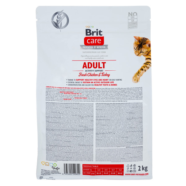 Brit Care (Бріт Кеа) Adult Activity Support - Сухий беззерновий корм для високоактивних дорослих котів 2 кг