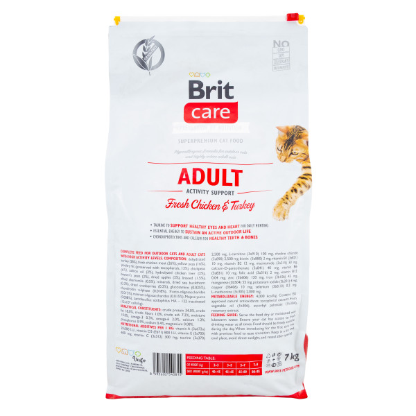Brit Care (Бріт Кеа) Adult Activity Support - Сухий беззерновий корм для високоактивних дорослих котів 7 кг