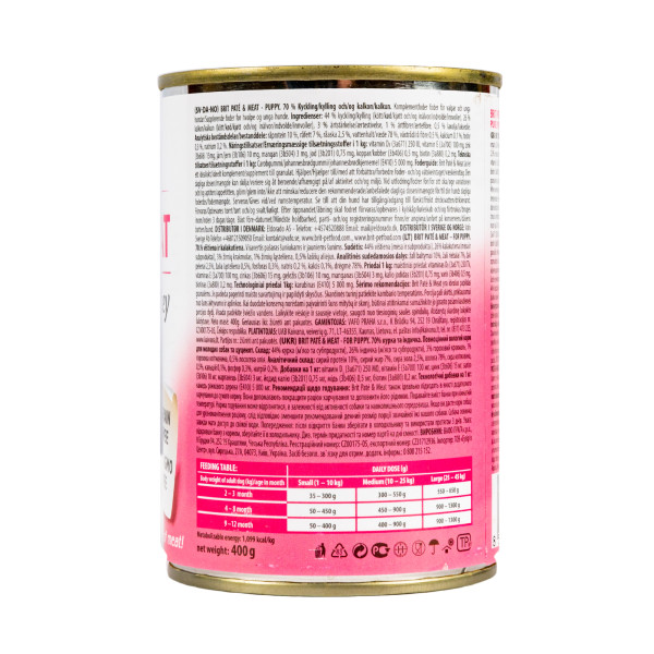 Brit Pate & Meat for Puppy Chicken/Turkey - Консерви для цуценят з куркою та індичкою 0.4 кг