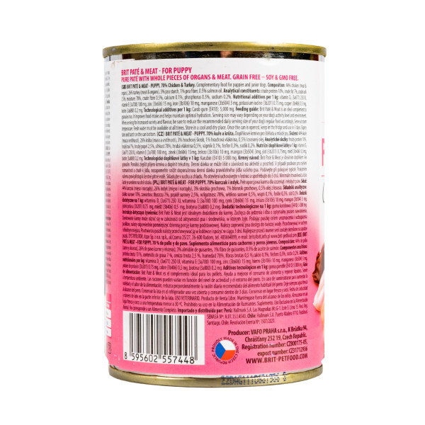 Brit Pate & Meat for Puppy Chicken/Turkey - Консерви для цуценят з куркою та індичкою 0.4 кг