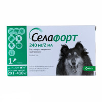 Selafort (Селафорт) - Капли на холку для собак от блох, клещей и гельминтов от 20,1 до 40 кг