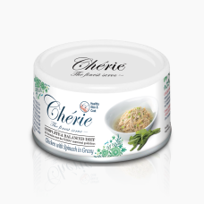 Cherie (Чері) Cat Grain Free Chicken & Spinach Skin & Coat Adult - Вологий беззерновий корм для дорослих котів для здоров’я шкіри та шерсті шматочки в соусі з м’ясом курки та шпинатом 80 г