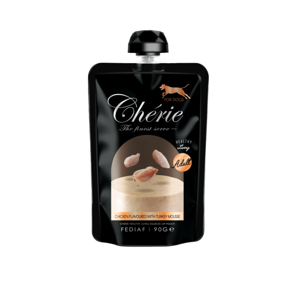 Cherie (Чери) Dog Grain Free Chicken & Turkey Mousse Adult All Breeds - Влажный беззерновой корм для взрослых собак всех пород мусс с мясом курицы и индейкой 90 г
