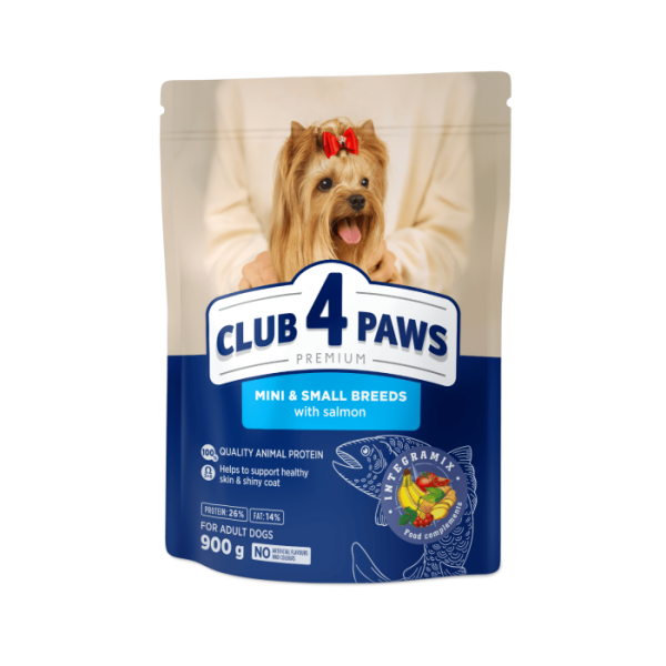 Club 4 Paws (Клуб 4 Лапы) Dog Premium Small Breeds Salmon - Сухой корм для собак мелких пород с курицей 900 г