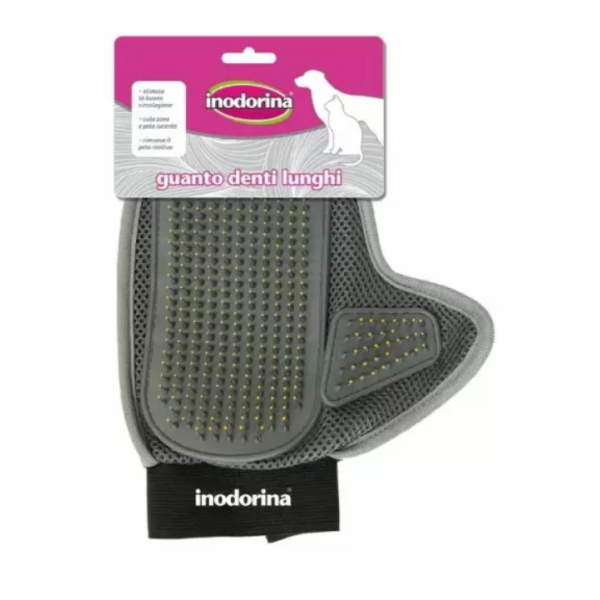 Inodorina (Инодорина) Guanto Denti Lunghi -  Перчатка с удлиненными зубчиками для вычесывания собак и котов