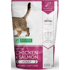 Nature's Protection (Нейчер Протекшн) Cat Skin&Coat with Chicken&Chicken - Вологий корм для котів для шкіри та шерсті з куркою та лососем 100 г