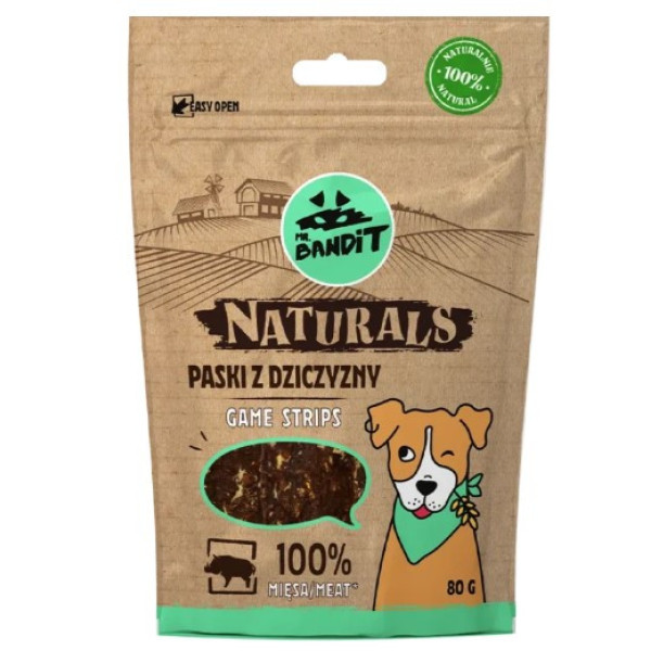 Mr. Bandit (Мр. Бандит) Dog Naturals Stripes Game - Лакомство для собак полоски из дичи 80 г
