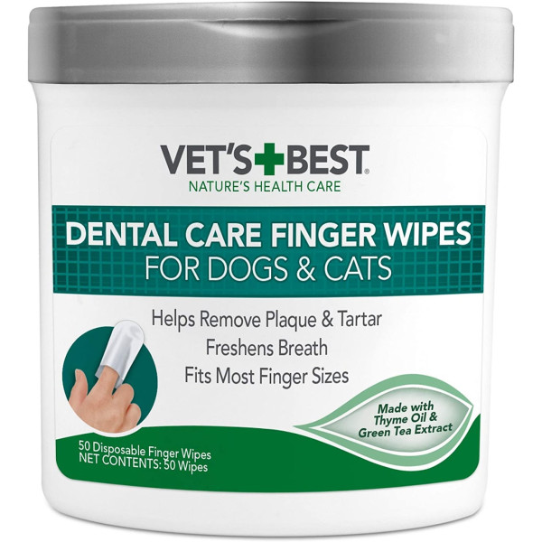 Vet's Best (Ветс Бест) Dental Care Finger Wipes - Салфетки для ухода за полостью рта 50 шт.