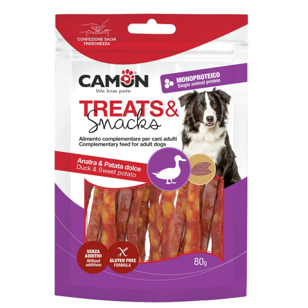 Camon (Камон) Dog Treats Strips With Duck & Sweet Potato - Лакомство для собак срипсы с уткой и бататом 80 г