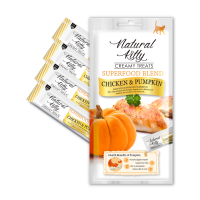 Natural Kitty (Нейчерал Китти) Creamy Treats Chicken & Pumpkin - Кремовое лакомство для кошек с курицей и тыквой 4х12 г