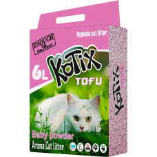 Kotix (Котикс) Tofu Baby Powder - Соевый наполнитель для кошачьего туалета с ароматом детской присыпки 6 л
