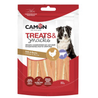 Camon (Камон) Dog Treats Jerky With Chicken&Beef Skin - Лакомство для собак джерки с курицей и говяжьей кожей 80 г