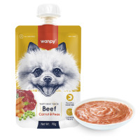 Wanpy (Ванпи) Dog Beef Carrot&Pea - Жидкое лакомство для собак с говядиной, морковью и горохом 90 г
