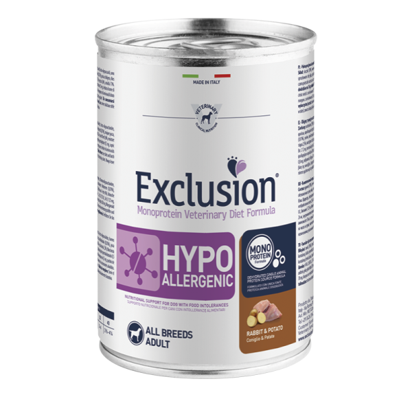 Exclusion (Эксклюжн) Dog Vet Diet Hypoallergenic With Rabbit - Влажный корм с кроликом для собак с пищевой аллергией 400 г