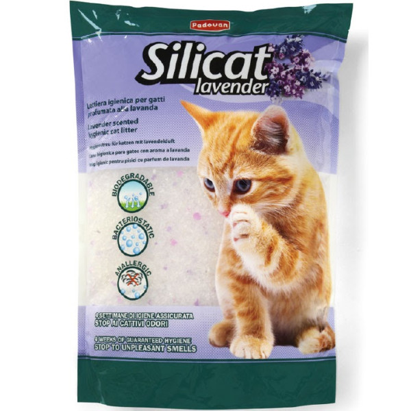 Padovan (Падован) Silicat Lavander - Гігієнічний наповнювач для котячих туалетів на основі силікагелю із запахом лаванди 5 л